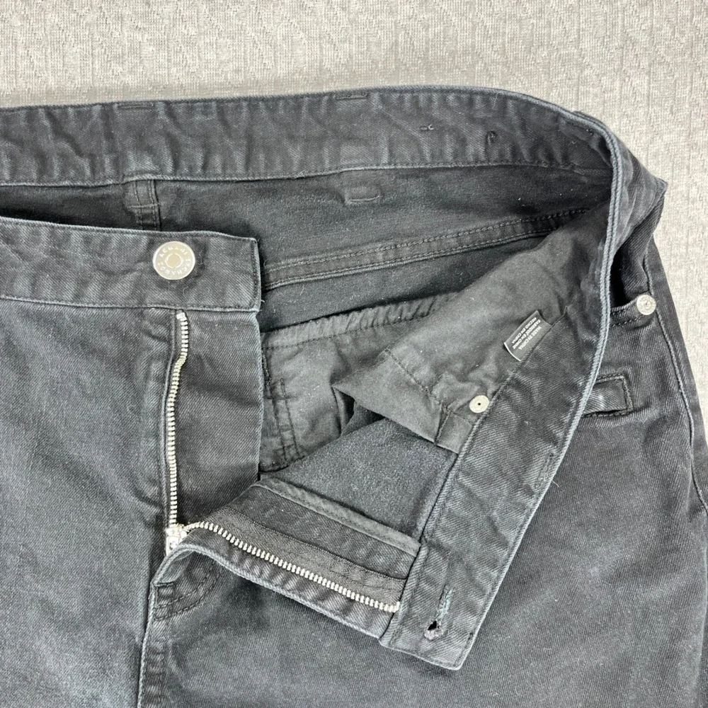 Armani Exchange Biker Pants Mens 38(37x32 Black Slim Fit Moto Ribbed Paneled